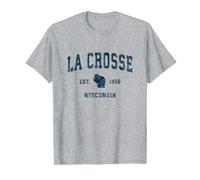 La Crosse Wisconsin WI Vintage-Sportdesign, marineblau T-Shirt