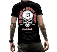 LA FAMILIA VIDA LOCA Original, La Familia Shirt, Herren T-Shirt, Farbe Schwarz, Design-Skull Totenkopf, Funshirt, Kurzarm Tshirt mit Roundneck Größe S-5XL (3XL, Schwarz)