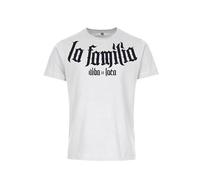 LA FAMILIA VIDA LOCA T-Shirt, Herren Kurzarm-Shirt mit Grafik-Design, Erhältlich in Schwarz, Weiß, Grau, Rot Größe M-5XL (DE/NL/SE/PL, Alphanumerisch, XL, Regular, Regular, Weiss)