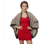 LA FERANI Damen Schal aus Viskose Leinen Klassisch Halstuch Chiffon Schal grau schwarz Umschlagtuch für Kreuzfahrt Reise 180x90cm Geschenk Tochter Mutter