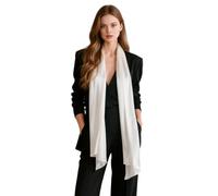 LA FERANI Damen Seidenschal 100% Seide Halstuch Seidentuch 180x90cm Uni Farbe für Anzug formelle Anlässe Stola Business Style Geschenk für Sie (Weiss)