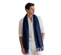 LA FERANI Herren Sommerschal Kaschmir 200x70cm extra dünn leicht für formelle Anlässe Anzug elegant Stil Klassik extra geschmeidig dunkel blau Herrenschal(Dunkel Blau)