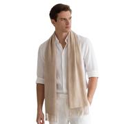 LA FERANI Herren Sommerschal Kaschmir beige 200x70cm extra dünn leicht für formelle Anlässe Anzug elegant Stil Klassik extra geschmedig Herrenschal Geschenk für Ihn (Beige)