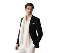 LA FERANI Herren Sommerschal Kaschmir creme 200x70cm extra dünn für formelle Anlässe Anzug leicht elegant Stil Klassik extra geschmedig Herrenschal Geschenk für Ihn (Creme)