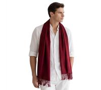 LA FERANI Herren Sommerschal Kaschmir dunkel rot 200x70cm extra dünn leicht für formelle Anlässe Anzug elegant Stil Klassik extra geschmeidig Herrenschal (Dunkel Rot)