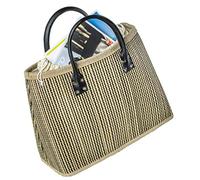 LA FIORE 24 Einkaufstasche Shopper Henkeltasche Korb Handtasche Allzwecktasche Schwarz-Streifen