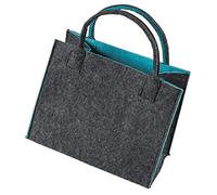 LA FIORE 24 Hochw. Filztasche Einkaufstasche Filz Shopper Festival Damen Handtasche grau-türkis