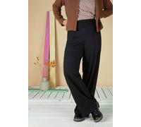 La Gitana Stylische Hose „Cloe“ aus Bio Baumjersey Interlock , Passform: elegant und lässig in weitem Marlene Stil Schwarz XS