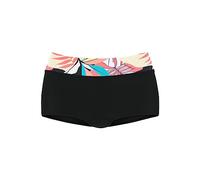 Bikini-Hotpants LASCANA ACTIVE "Layne", Damen, Gr. 40, N-Gr, schwarz, Recycling-Polyamid, unifarben mit Farbeinsatz, Badehosen, mit bedrucktem Bündchen (28801844-40) schwarz