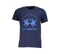 La Martina Blaues Baumwoll-Herren-T-Shirt XL