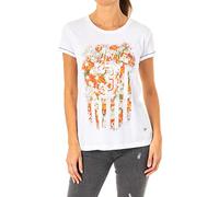 La Martina Damen Kurzarm Rundhals T-Shirt LWR309, weiß, S