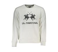 La Martina Das weiße Sweatshirt mit Rundhalsausschnitt mit Logo auf der Vorderseite.