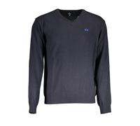 LA MARTINA Eleganter V-Ausschnitt Pullover Blau - Größe: L