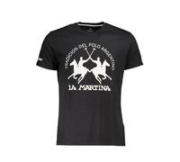 La Martina Schwarzes Baumwoll-T-Shirt für Herren, Schwarz, L