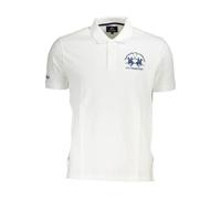 La Martina Elegantes weißes Baumwoll-Poloshirt für Herren, Weiss/opulenter Garten, XX-Large