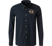 LA MARTINA Hemd Herren Regular Fit Langarm Baumwolle blau, M
