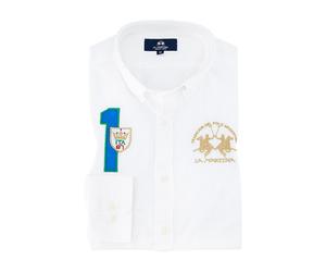LA MARTINA Hemd Herren Slim Fit Langarm Baummwolle weiß, XXL