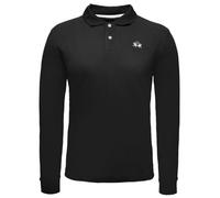 La Martina Herren Langarm-Poloshirt Schwarz 3XL