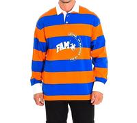La Martina - Herren-Poloshirt aus Piqué mit langem Arm, Oversized Modell, Olympian-Blue/Flame, Man