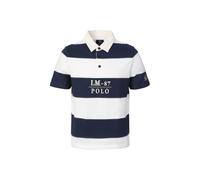 La Martina Herren Poloshirt MCP015 Blau/Weiss XL