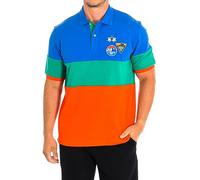 La Martina - Herren-Poloshirt mit kurzen Ärmeln aus 100% Baumwolle im Regular Fit, Fiesta/ClsBl/BrzGren, Man