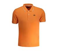 La Martina Orange Cotton Polo Herren Shirt, Orange/Abendrot im Zickzackmuster (Sunset Chevron), Mittel