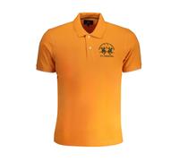 La Martina Orange Cotton Polo Herren Shirt, Orange/Abendrot im Zickzackmuster (Sunset Chevron), XX-Large