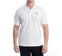 La Martina Kurzarm-Poloshirt für Herren, Slim Fit, YMP300-PK001, weiß, XL