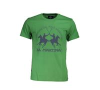 La Martina Elegantes grünes Baumwoll-T-Shirt mit ikonischem Herrenaufdruck, Grün , XL