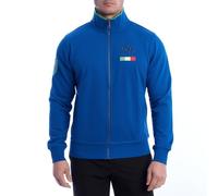 La Martina LA Sweatshirt mit Reißverschluss für Herren, Yishai, Marineblau - Medium, blau