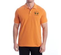 La Martina Orange Cotton Polo Herren Shirt, Orange/Abendrot im Zickzackmuster (Sunset Chevron), 3X-Groß