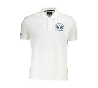 La Martina Elegantes Poloshirt für Herren, bestickt, Baumwolle, Hemd für Herren, Weiß, XL