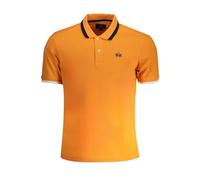La Martina Orange Cotton Polo Herren Shirt, Orange/Abendrot im Zickzackmuster (Sunset Chevron), L