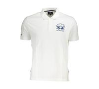 La Martina Elegantes weißes Baumwoll-Poloshirt für Herren, Weiss/opulenter Garten, Mittel