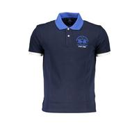 La Martina Blaues Baumwoll-Herren-Polohemd L