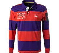 LA MARTINA Pullover Herren Regular Fit Baumwolle orange gestreift, M