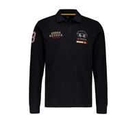 LA MARTINA Pullover Herren Slim Fit Baumwolle schwarz gestreift, L