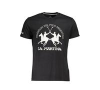 La Martina Schwarzes Baumwoll-Herren-T-Shirt L