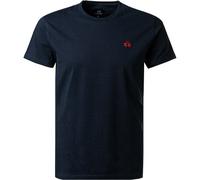 LA MARTINA T-Shirt Herren Regular Fit Kurzarm Rundhals Baumwolle blau, 3XL