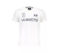 La Martina Weißes T-Shirt aus Baumwolle für Herren, weiß, XL