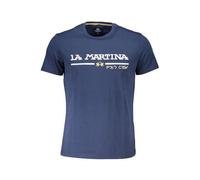 La Martina Blaues Herren-T-Shirt aus Baumwolle, Blau, XL
