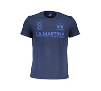 La Martina Blue Cotton Herren T-Shirt, Blau, L