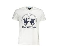 La Martina Weißes Herren-T-Shirt aus Baumwolle, Weiss/opulenter Garten, L