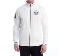 La Martina YMF300-FP568 Sweatshirt mit Reißverschluss, normale Passform für Herren, Sweatshirt mit Reißverschluss, Herren-Sweatshirts, Herren-Sweatshirts, Herren-Sweatshirt ohne Kapuze, Weiß, XXL