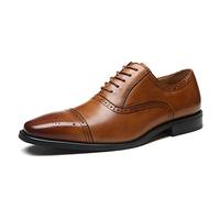 La Milano Herren-Schnürschuhe aus Leder mit Zehenkappe und Oxford-Stoff, klassisch, modern, für Business und Freizeit, Braun (Posh-1-tan), 44 EU