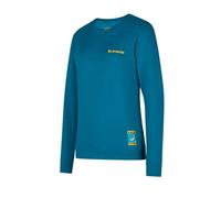 La Sportiva Climbing on the Moon Sweatshirt W (Turchese/Giallo) S