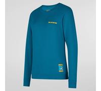 LA SPORTIVA Damen Sweatshirt Climbing on the Moon Sweatshirt W (G14) S Turchese/Giallo