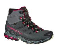 LA SPORTIVA Damen-Trekkingstiefel ULTRA RAPTOR II MID LEATHER W's WIDE GTX anthrazit/cerise - grün Größe EU: 43