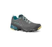 LA SPORTIVA Akyra 2 Ws GTX wasserdichte und komfortable Damen Multifunktionsschuhe mit griffige Frixion Sohle | Trailrunningschuhe | Outdoorschuhe | Speedhiking Carbon/Juniper EU 40,5