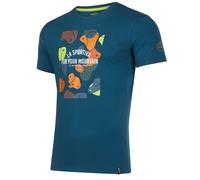 La Sportiva Wander-/Freizeit Tshirt Volumes (Baumwolle) stormblau Herren, Größe XL